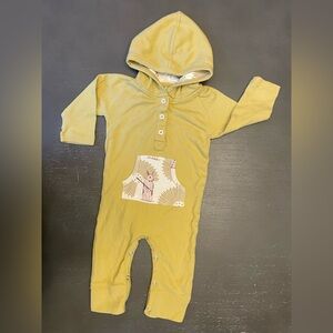 Kate Quinn Mustard Hooded One Piece with Patterned Pocket